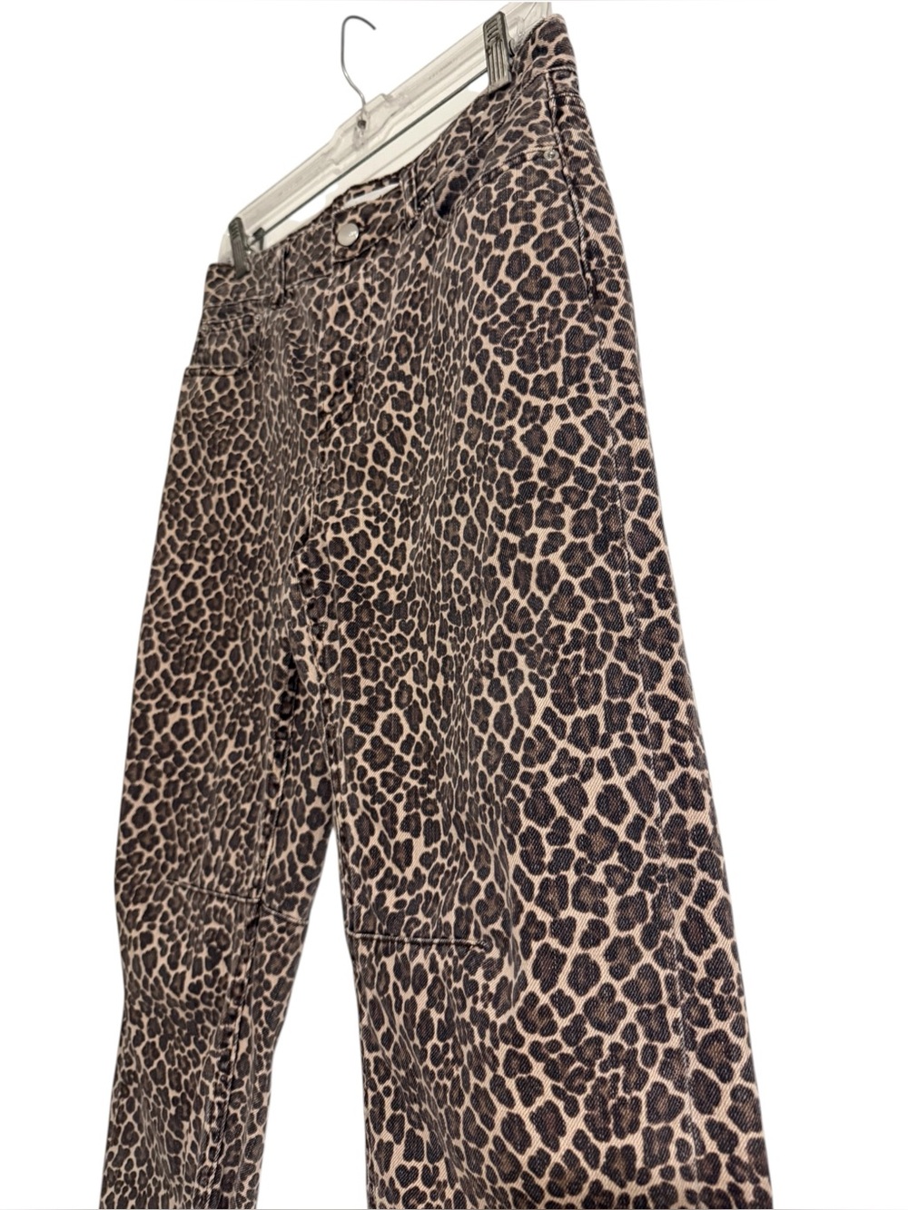 Madewell Leopard The Darted Barrel- Leg Jean size 26 Petite - Picture 5 of 8